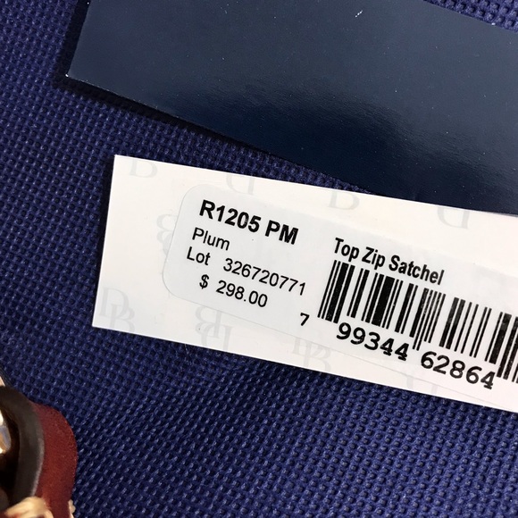 Dooney & Bourke Top Zip Satchel in Plum #R1205 - Picture 5 of 8